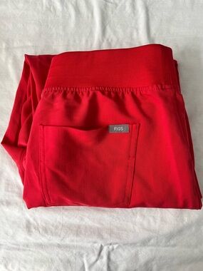 Figs Women’s Red Scrub Pants with Patch Pocket